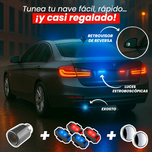 EXOSTO TURBOCOLOR + LUCES ESTROBOSCÓPICAS + RETROVISOR DE REVERSA😎🏎️