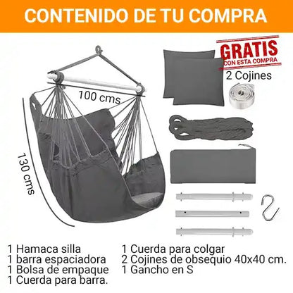 Hamaca silla + 2 cojines ¡GRATIS! 🎁