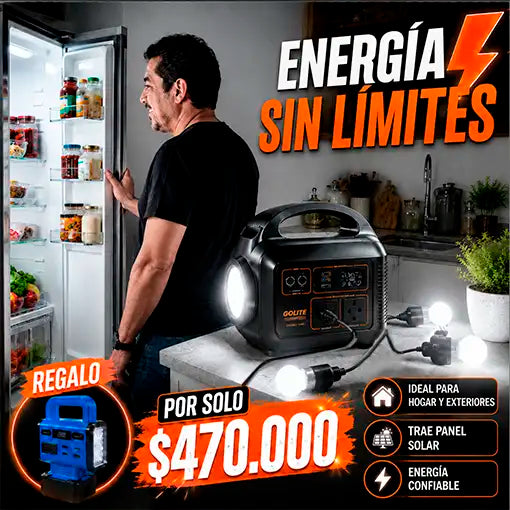 Estación de energía solar portátil + Inversor GRATIS⚡🔌💡