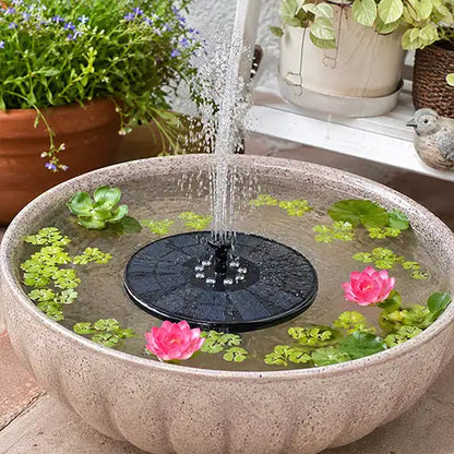 Fuente Solar con Luces + 6 Flores Gratis 🌷☀️💧