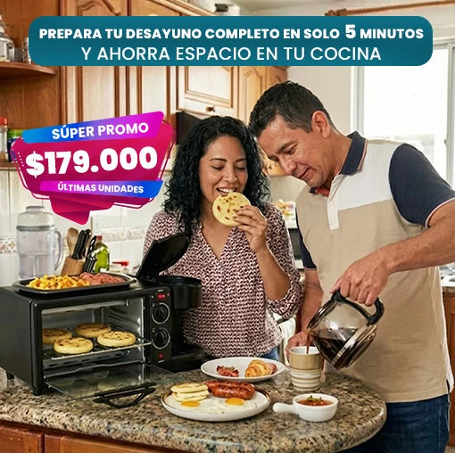 Mini Cocina 3 en 1 🤩🍳🥩🥘☕  Horno - Parrilla - Cafetera