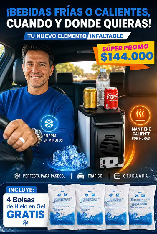 Mini cooler viajera + 4 Bolsas de Hielo en Gel GRATIS 🥤🍺🧊