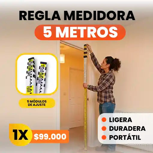 Regla medidora 5 metros