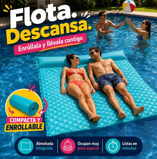 Colchoneta Flotante Enrollable 🏖️😎☀️