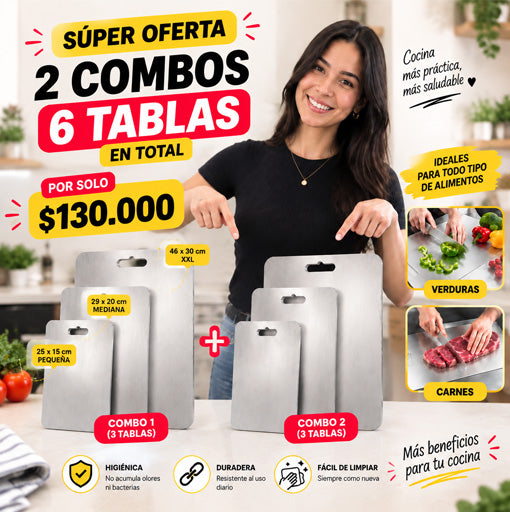 COMBO TABLAS DE COCINA ACERO INOXIDABLE 2026 🤩✔✨